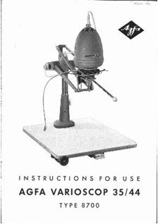 Agfa Varioscop 35 manual. Camera Instructions.